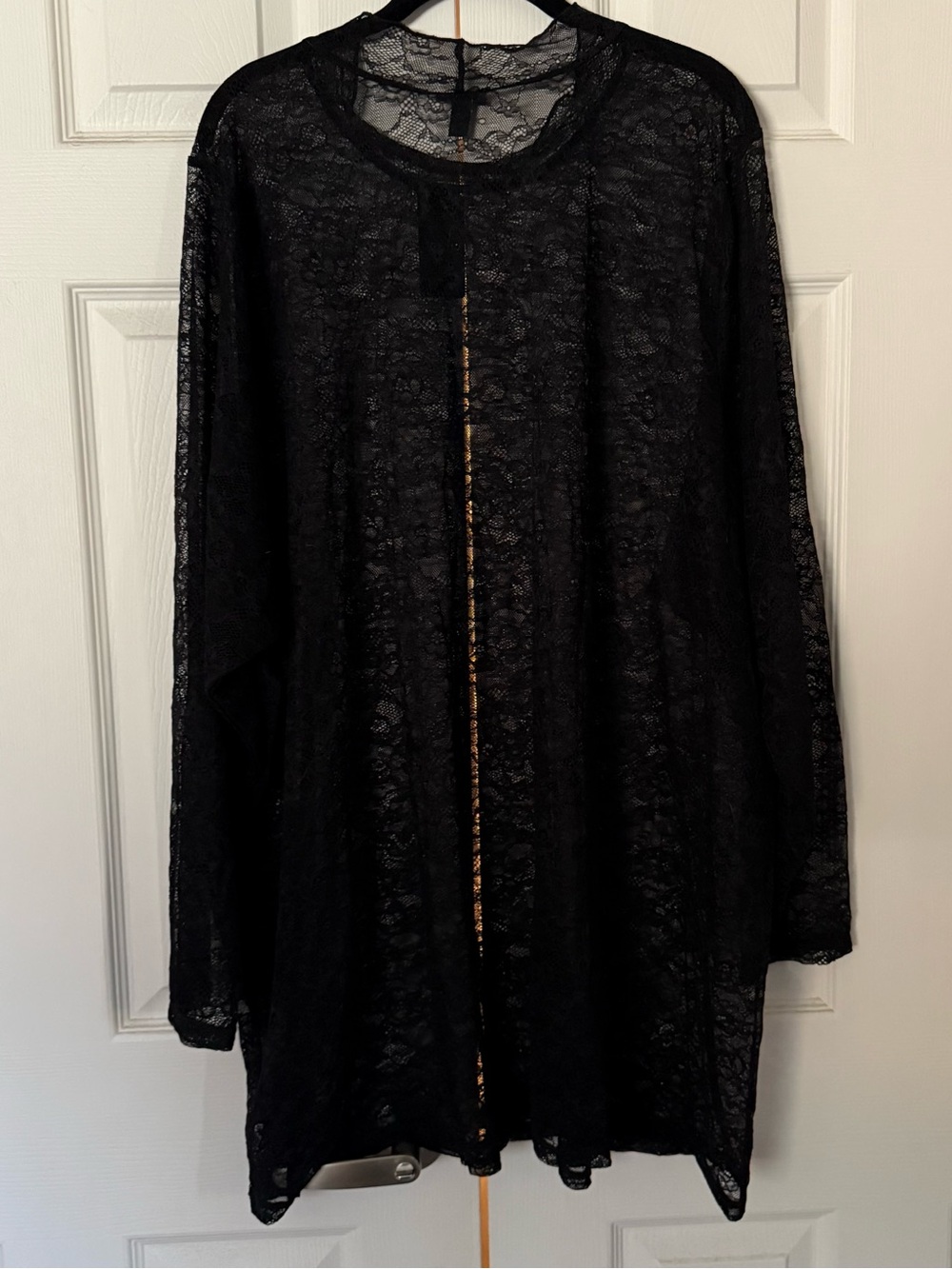 torrid Black Lace Long Sleeve Sheer Top